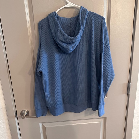 Aerie Cozy Waffle Hoodie Blue Size S - Picture 6 of 7